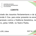 Convite encerramento II Jornadas Nacionais contra a Violência Doméstica