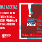 Menina negra, sobre fundo vermelho, com o texto não corte o futuro