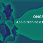 Sob o texto ONGM Apoio técnico financeiro, vultos de cabeças de mulheres formando face feminina