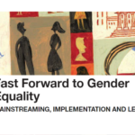 Imagem com título do documento, pintura onde se destaca um homem com um carrinho de bebé e uma criança e um homem e uma mulher frente a frente.