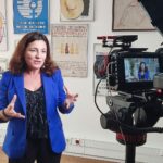 Fotografia do momento da gravação do vídeo da entrevista da presidente da CIG, Sandra Ribeiro